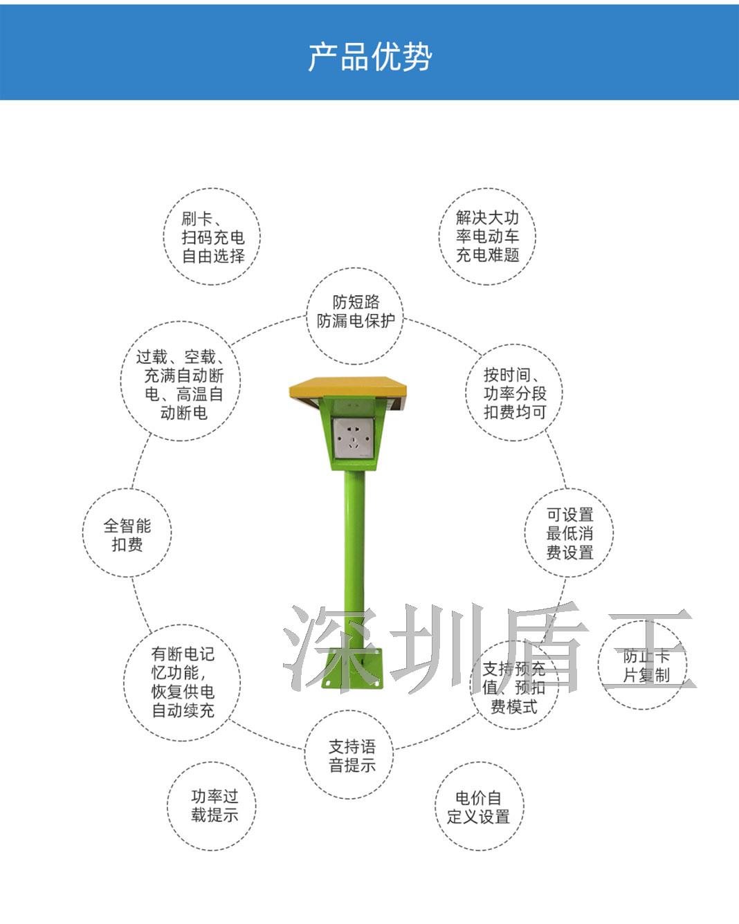電動(dòng)車(chē)2路立柱智能充電插座